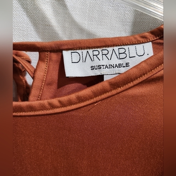 Diarrablu Sustainable Lena Top Solid Rust balloon sleeves blouse S‎ - Picture 5 of 5